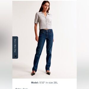Abercrombie & Fitch Mid Rose 90s Straight Jean Size 26 Long
